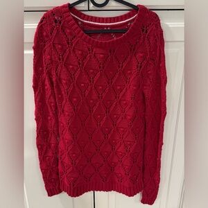 Tommy Hilfiger Red Diamond Knit Crew Neck Sweater